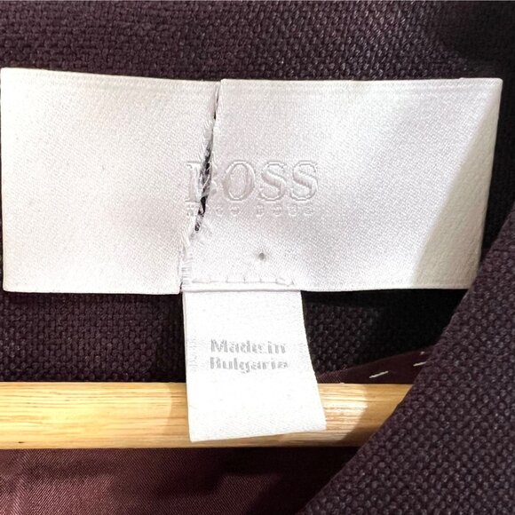 Hugo Boss Denesa Piped Sleeveless Sheath Dress 8 Burgundy Minimalistic - Picture 9 of 12